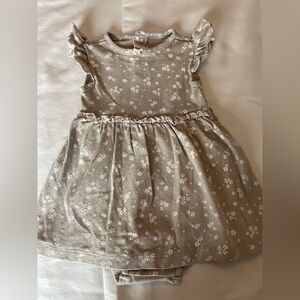 Carters Floral Ruffle Sleeve Dress with onesie section